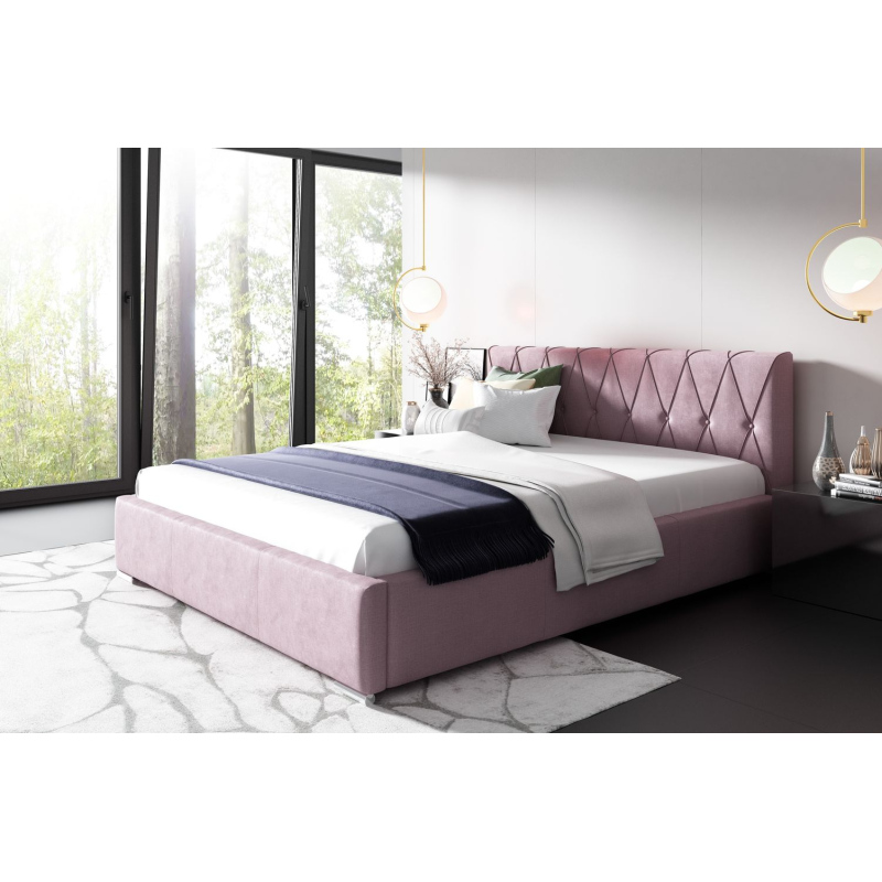 MELITA kárpitozott ágy - 180x200, rózsaszín