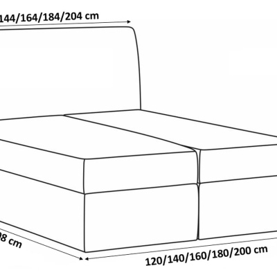 REX kárpitozott ágy - 120x200, fehér + INGYENES topper