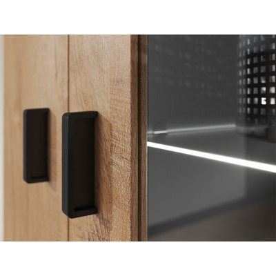 KARA üveges komód RGB LED világítással - fehér / fényes fehér