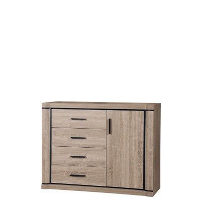 ARIKA kombinált komód - 117 cm széles, sonoma tölgy