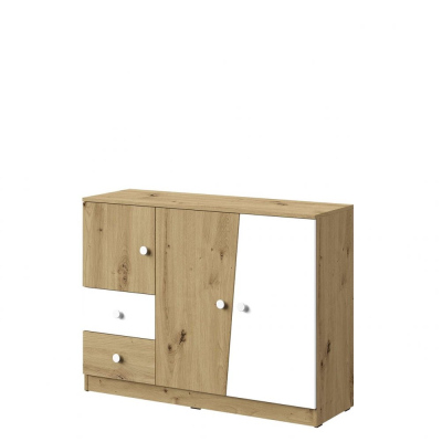 CHIMA 2 kombinált fiókos szekrény - artisan tölgy / fehér