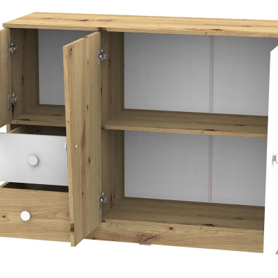 CHIMA 2 kombinált fiókos szekrény - artisan tölgy / fehér