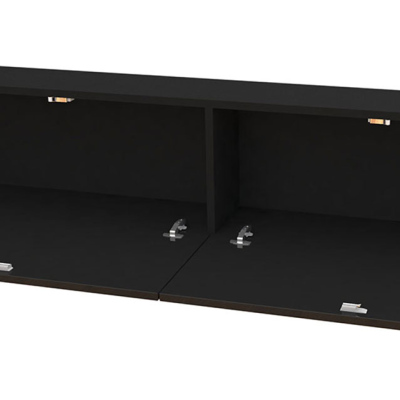 ASHTON TV-asztal 140 cm - fekete / fényes fekete