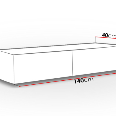 ASHTON TV asztal 140 cm - szürke / fényes szürke