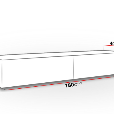 ASHTON TV-asztal 180 cm - fekete / wotan tölgy