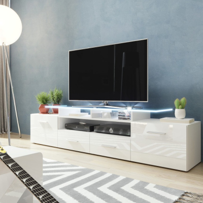 SOBRAL TV asztal - fehér / fényes fehér