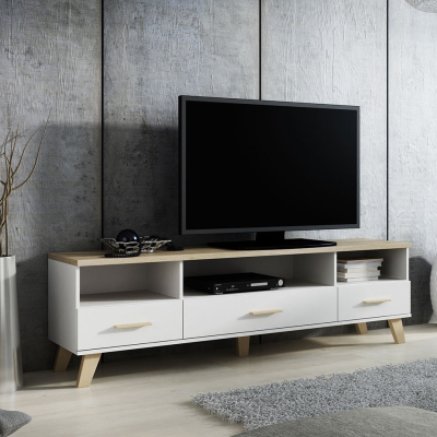 OLINA TV asztal 180 cm - sonoma tölgy / fehér