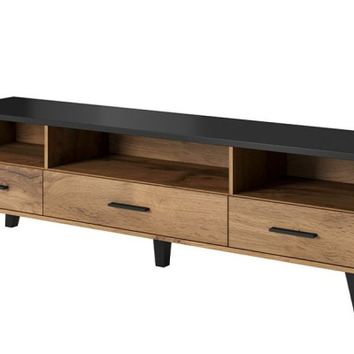 OLINA TV asztal 180 cm - wotan tölgy / fekete