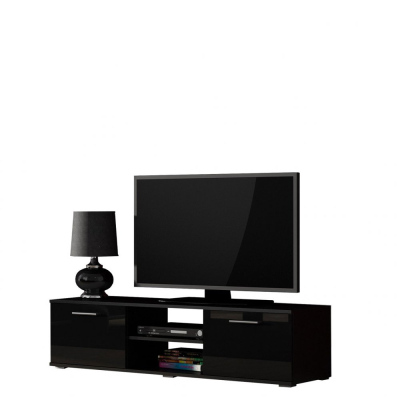KARA 1 TV-asztal - fekete / fényes fekete