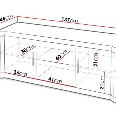 ARIKA TV-asztal - 137 cm, szarvasgomba tölgy