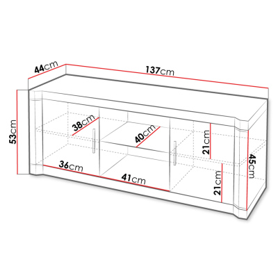 ARIKA TV-asztal - 137 cm, szarvasgomba tölgy