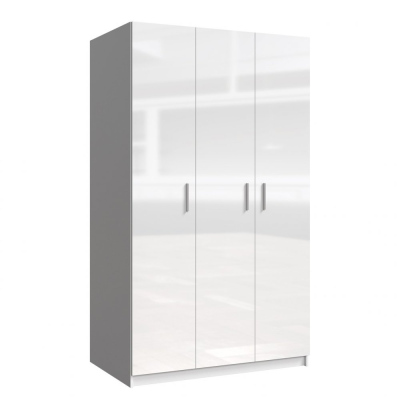 Gardrób 120 cm GORT - fehér / fényes fehér