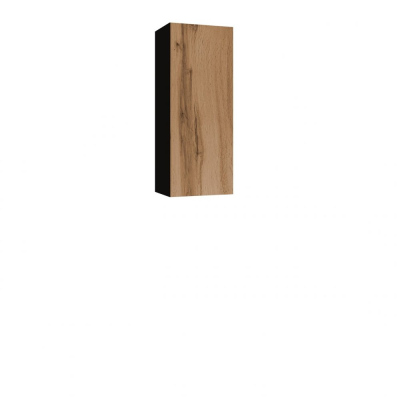 ASHTON függő szekrény - fekete / wotan tölgy