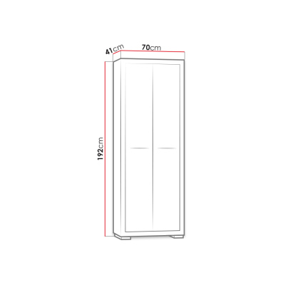 ITUNI kétajtós gardróbszekrény 70 cm - santana sötét tölgy