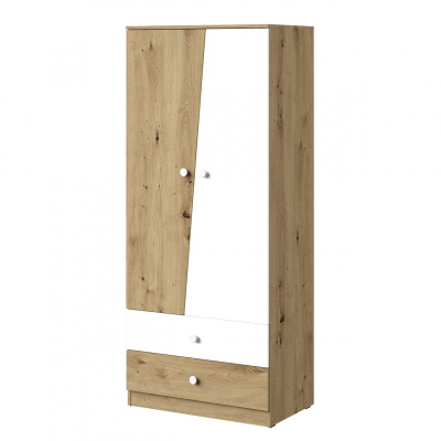Kombinált gardrób 80 cm CHIMA 1 - artisan tölgy / fehér
