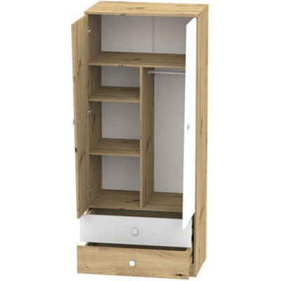 Kombinált gardrób 80 cm CHIMA 1 - artisan tölgy / fehér