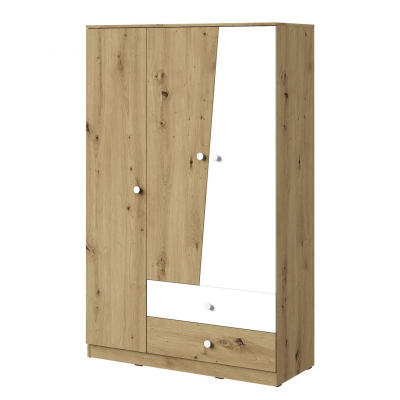 Kombinált gardrób 120 cm CHIMA 2 - artisan tölgy / fehér
