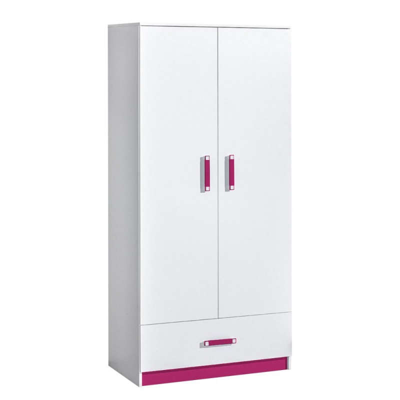 SINCE gyerekszekrény 90 cm - fehér / rózsaszín