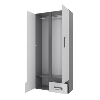 Gardrób 85 cm CHOCHO - antracit / fehér