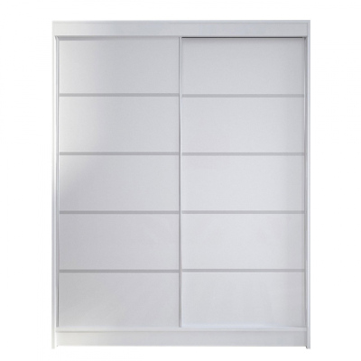 Kombinált gardrób 150 cm tolóajtókkal és LED világítással PIRITU 4 - fehér / fekete