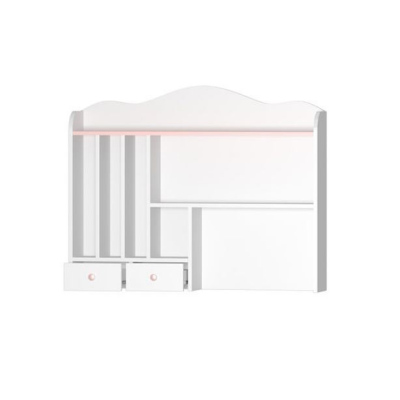 LEGUAN íróasztal bővítménnyel - fehér / rózsaszín