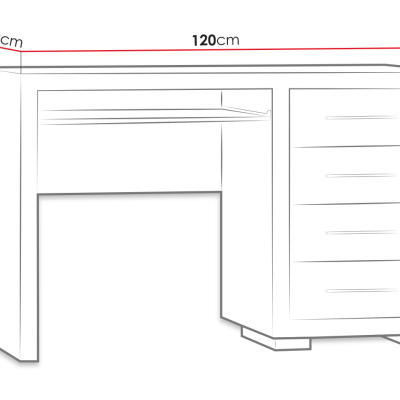 ITUNI 1 PC asztal - santana sötét tölgy