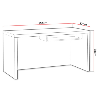ITUNI 3 PC asztal - santana tölgy
