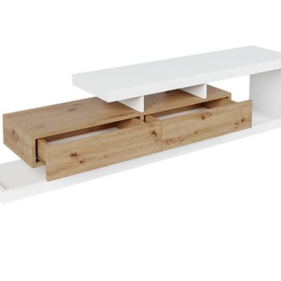 BALINA design TV asztal - fehér / tölgy