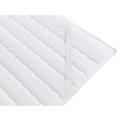 Boxspring franciaágy LED világítással 180x200 GALWAY - fekete ökobőr + INGYENES topper