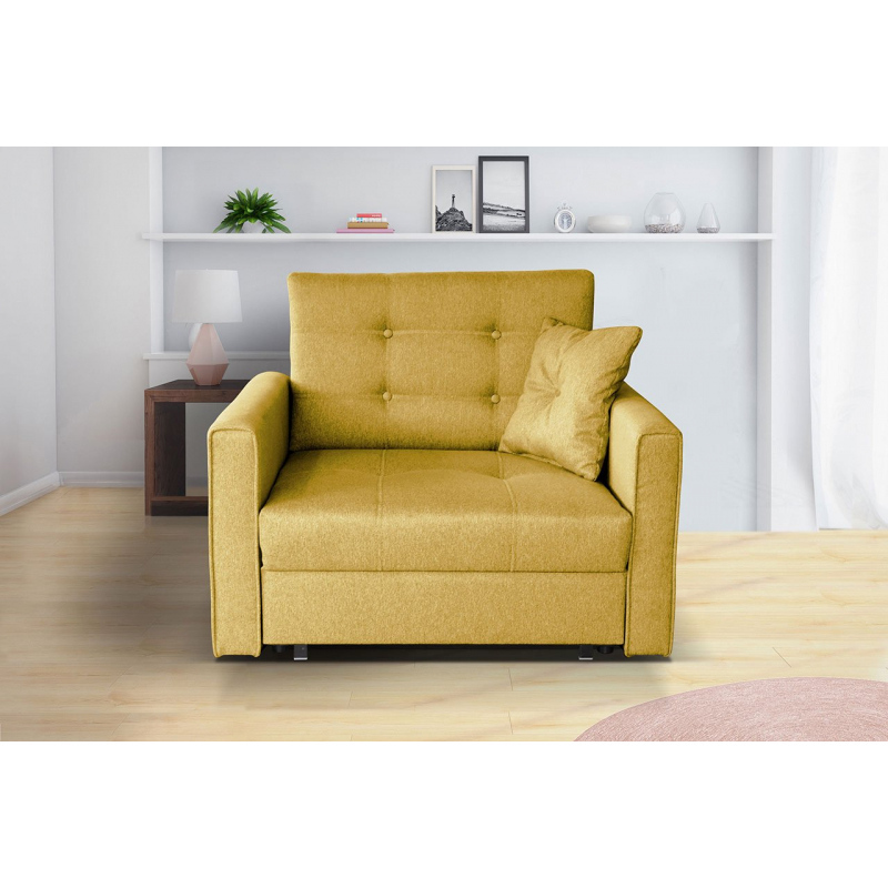 BELA LUX 1 kinyitható fotel tárolóhellyel - sárga