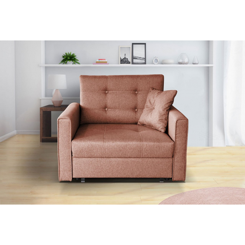BELA LUX 1 kinyitható fotelágy tárolóval - rózsaszín