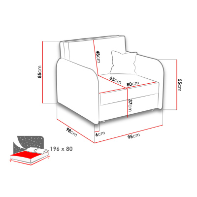 BELA LOFT 1 kiynitható fotel - szürke