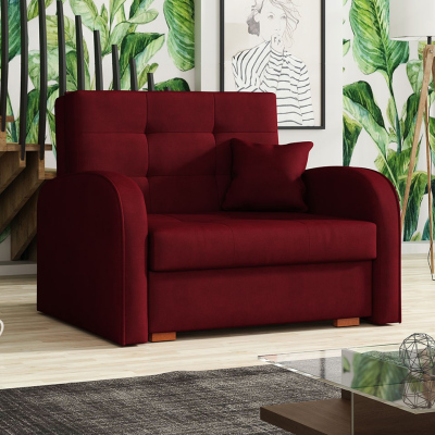 BELA GLAM 1 kinyitható fotelágy tárolóval - piros