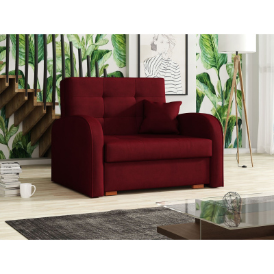 BELA GLAM 1 kinyitható fotelágy tárolóval - piros