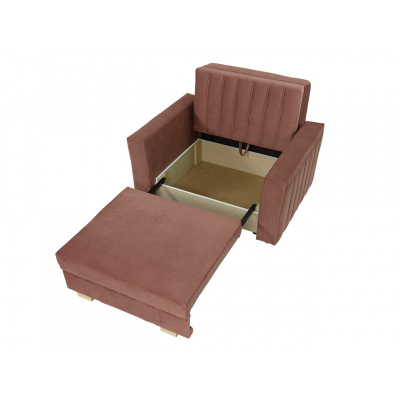 BELA GLAM 1 kinyitható fotelágy tárolóval - szürke