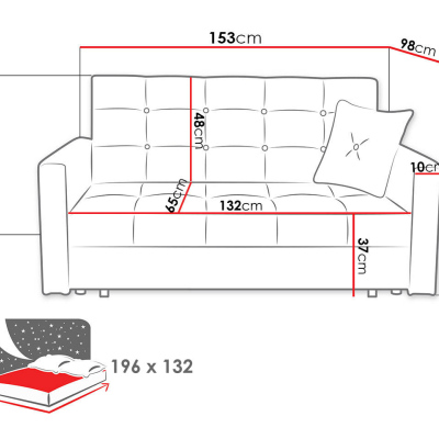 BELA LUX 3 kinyitható kanapé - bézs