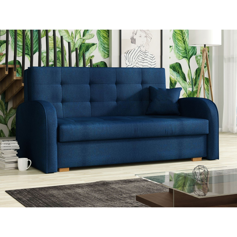 BELA GOLD 3 kinyitható kanapé tárolóhellyel - kék
