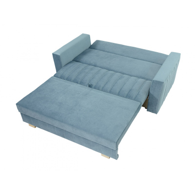 BELA GLAM 3 kinyitható kanapé tárolóhellyel - kék