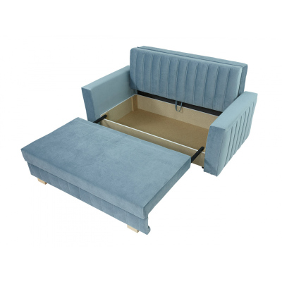 BELA GLAM 3 kinyitható kanapé tárolóhellyel - kék