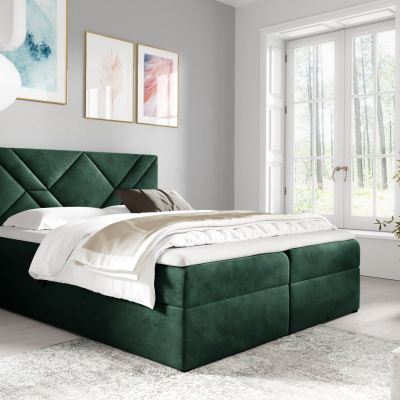 ASKOT boxspring ágy - 160x200, űzöld + INGYENES topper