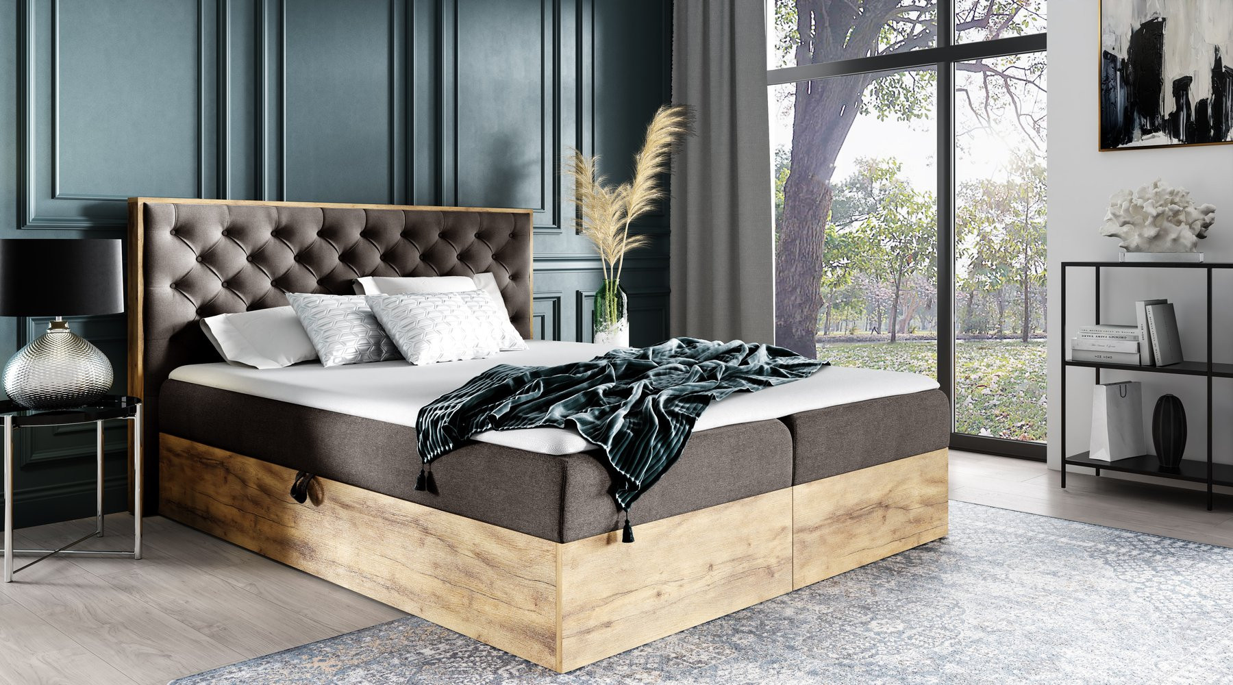 CHANTELLE 3 boxspring ágy - 180x200, barna + INGYENES topper
