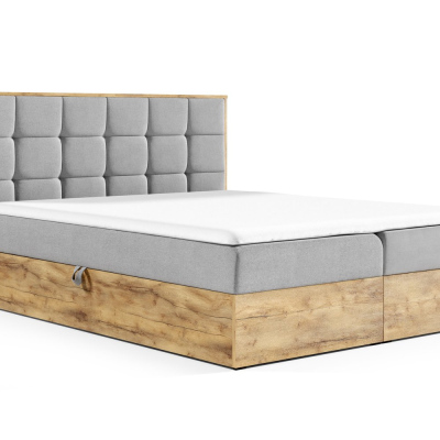 CHANTELLE 1 boxspring ágy - 180x200, világosszürke + INGYENES topper