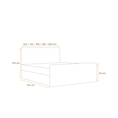 IVANA 1 LUX kárpitozott boxspring ágy - 180x200, szürke + INGYENES topper