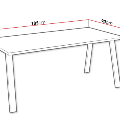 KLEAN 4 ipari stílusú étkezőasztal - artisan tölgy / fekete matt