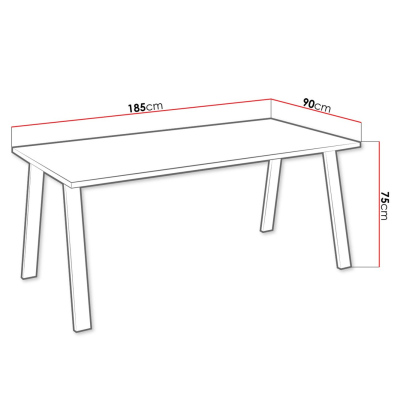 KLEAN 4 ipari stílusú étkezőasztal - artisan tölgy / fekete matt