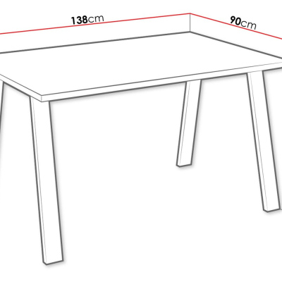 KLEAN 3 indusztriális étkezőasztal - fehér / fekete matt
