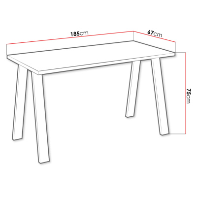 KLEAN 2 ipari stílusú étkezőasztal - fehér / fekete matt