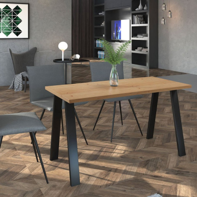 KLEAN 1 ipari étkezőasztal - artisan tölgy / matt fekete