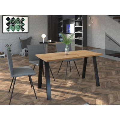 KLEAN 1 ipari étkezőasztal - artisan tölgy / matt fekete
