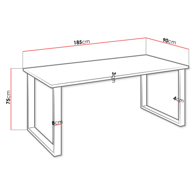 IMPER 4 négyzet alakú étkezőasztal - lancelot tölgy / fekete matt